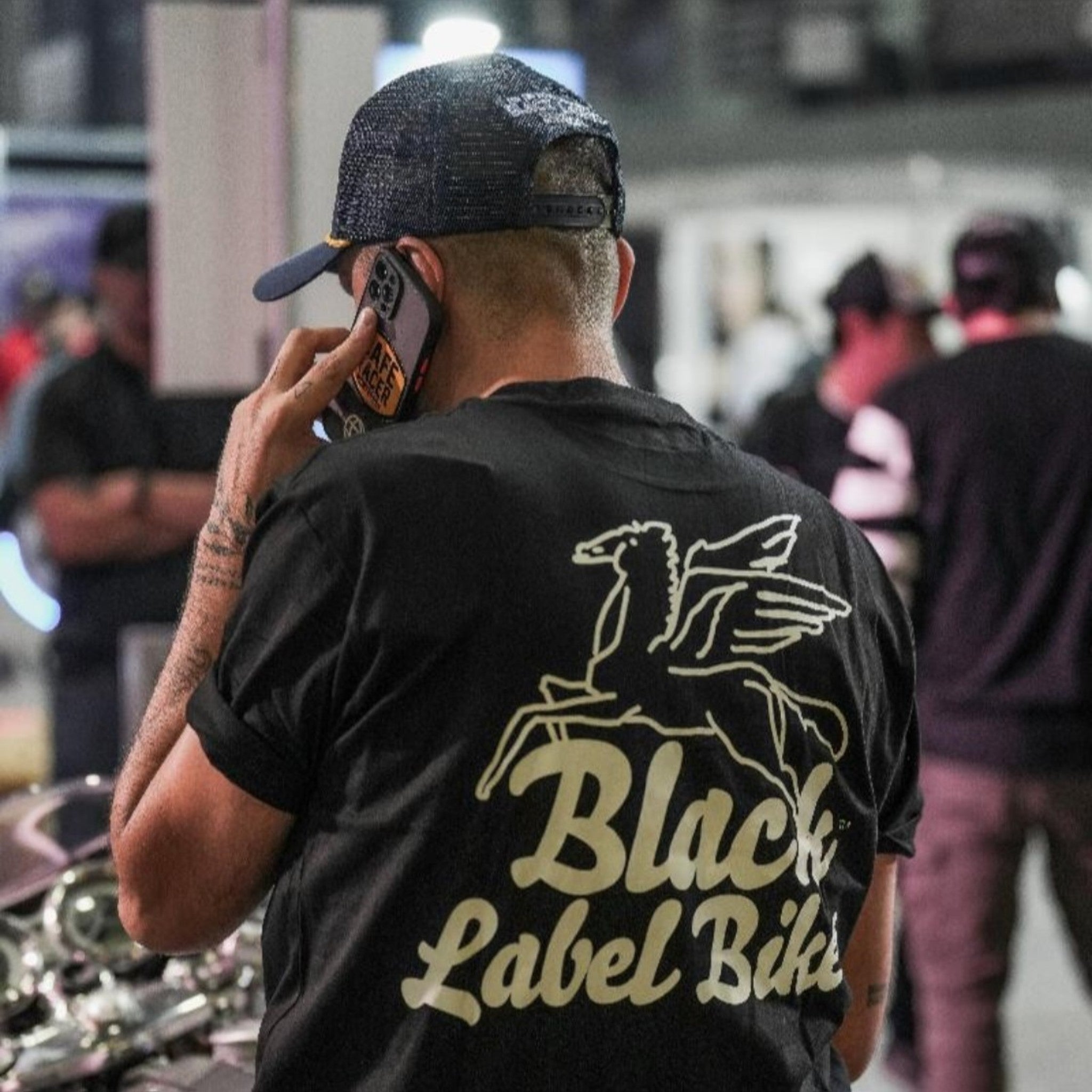 Black Label Biker Pegasus T-Shirt – Black
