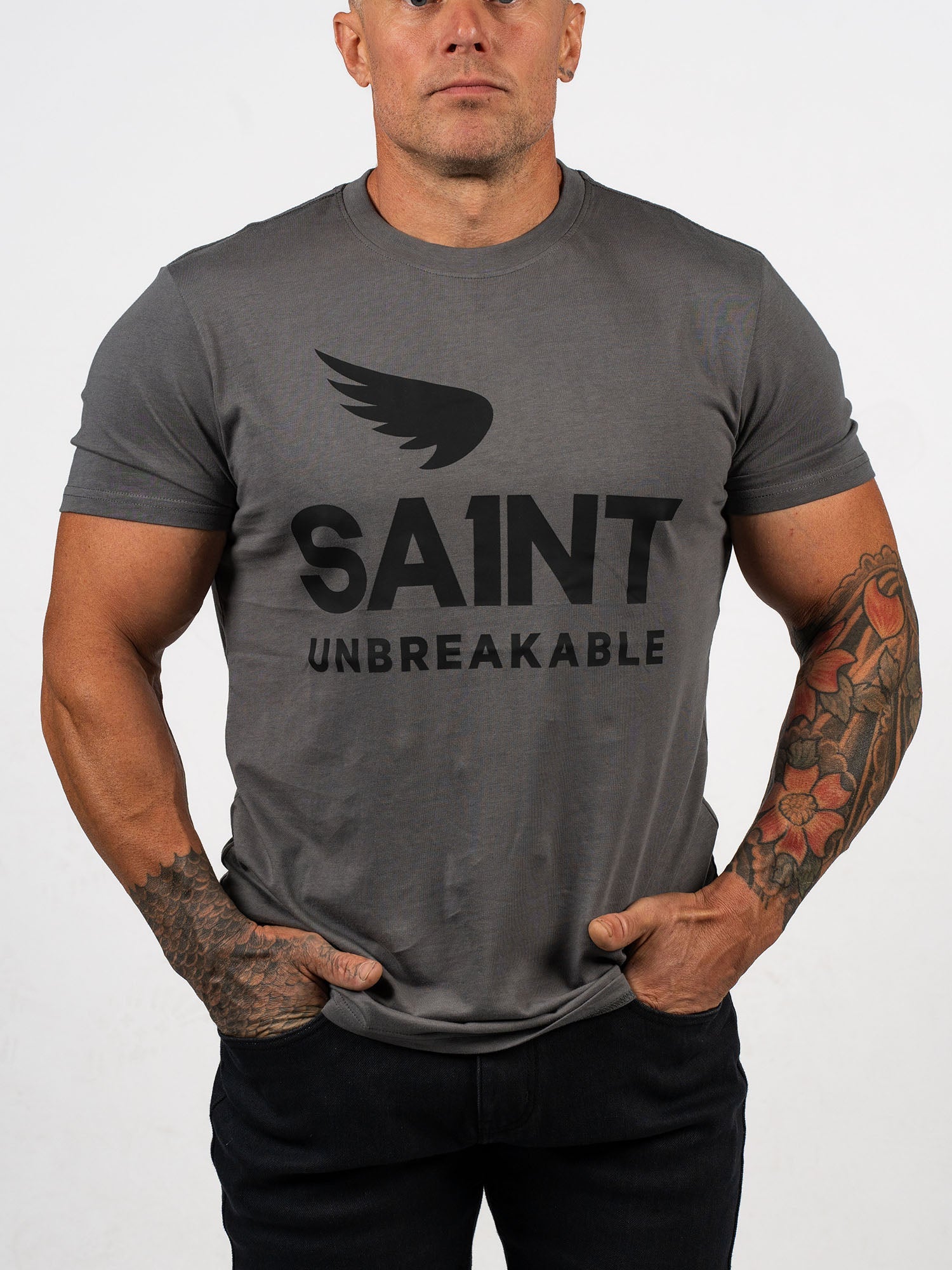 SA1NT No. 1 Cotton Tencel Tee - Charcoal