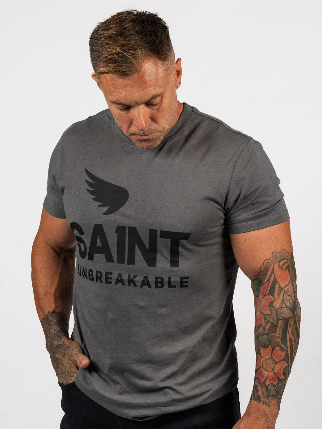 SA1NT No. 1 Cotton Tencel Tee - Charcoal