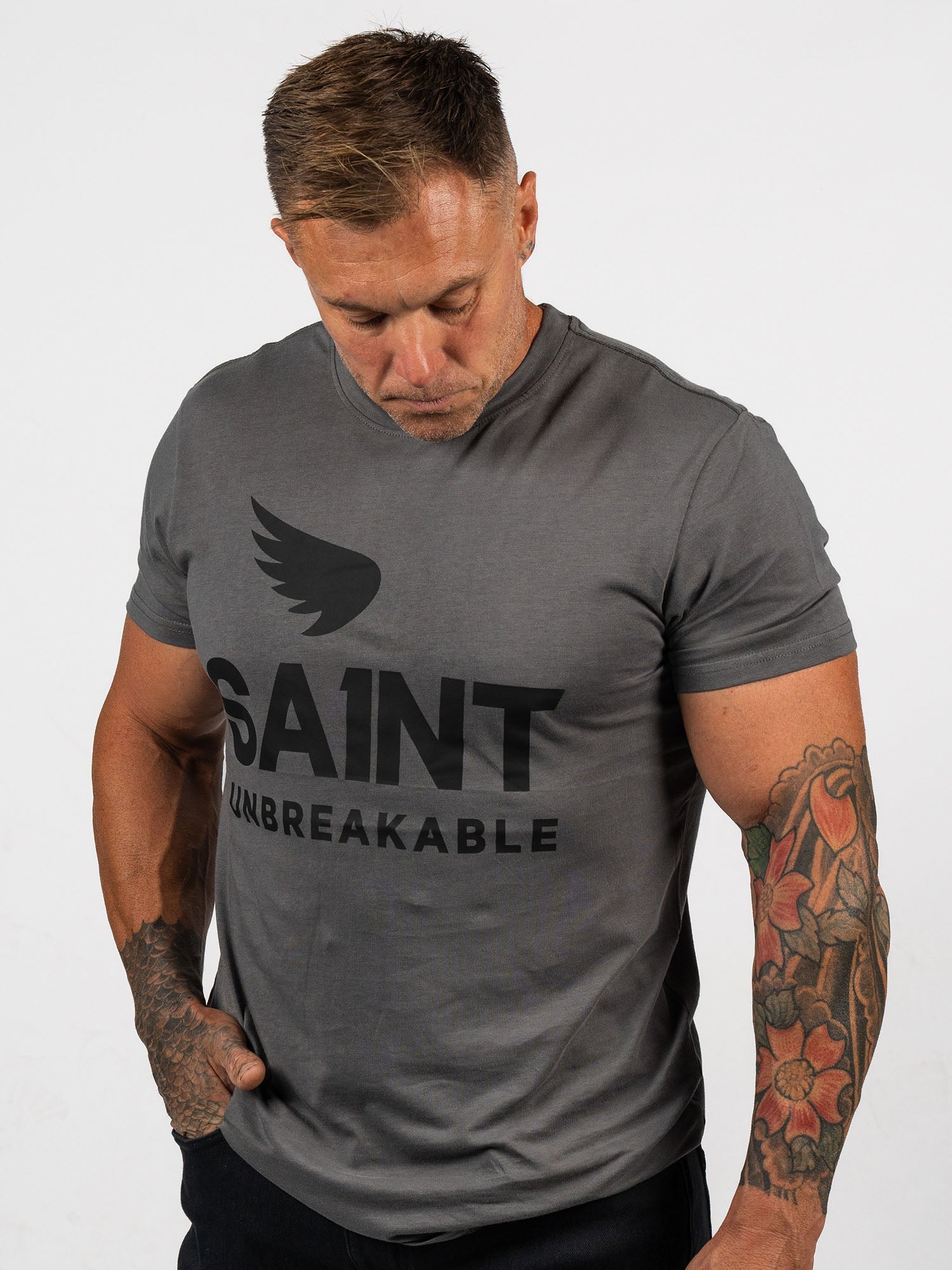 SA1NT No. 1 Cotton Tencel Tee - Charcoal