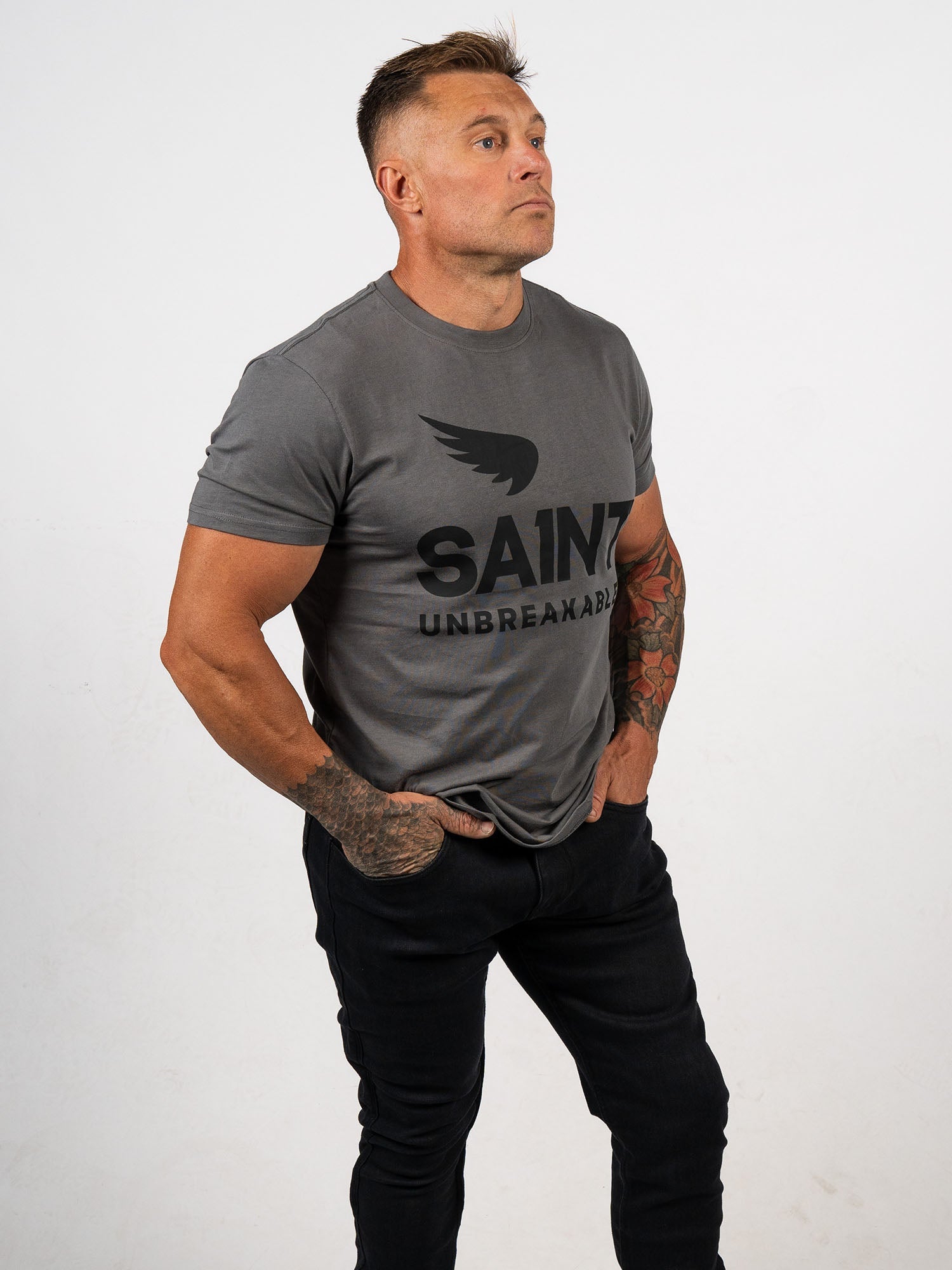 SA1NT No. 1 Cotton Tencel Tee - Charcoal