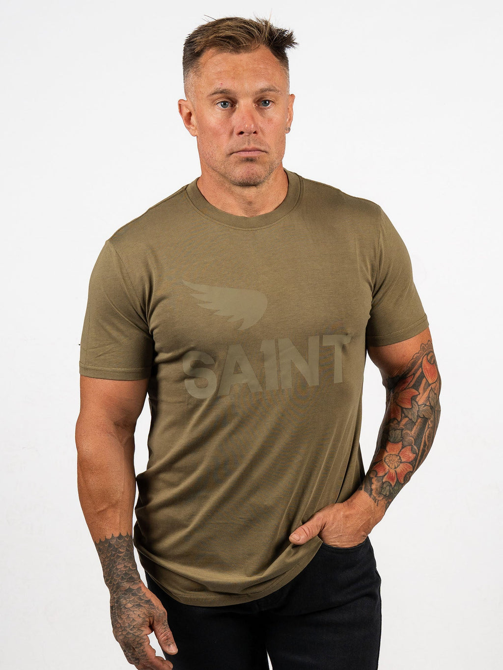 SA1NT No. 1 Cotton Tencel Tee Olive