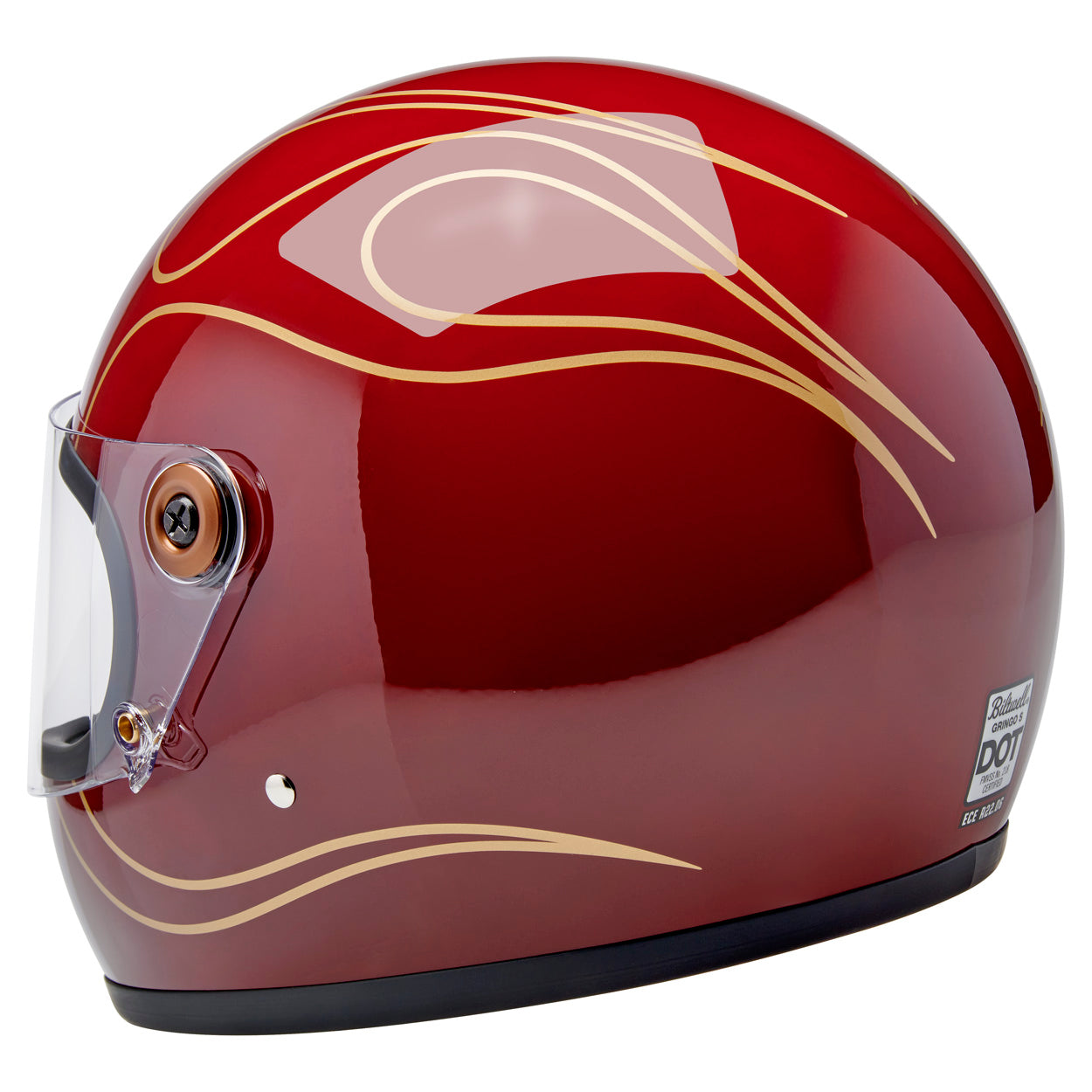 Biltwell Gringo S - Gloss Garnet Red Flames