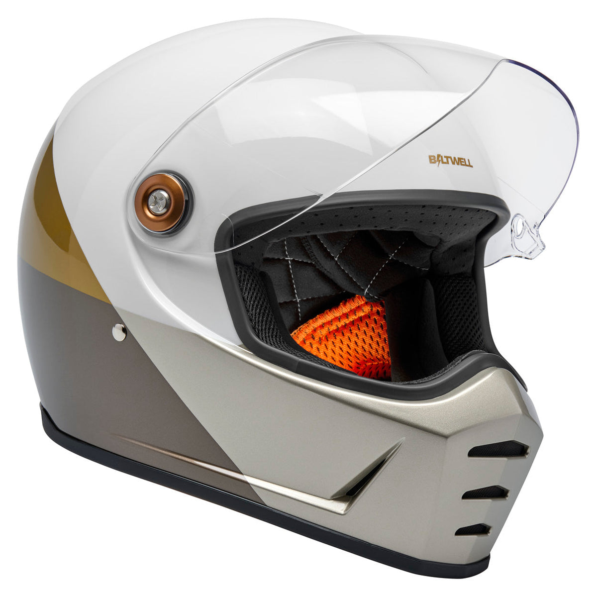 Biltwell Lane Splitter Helmet – Intersection Gold / Silver / Bronze de BILTWELL INC. — vista 3