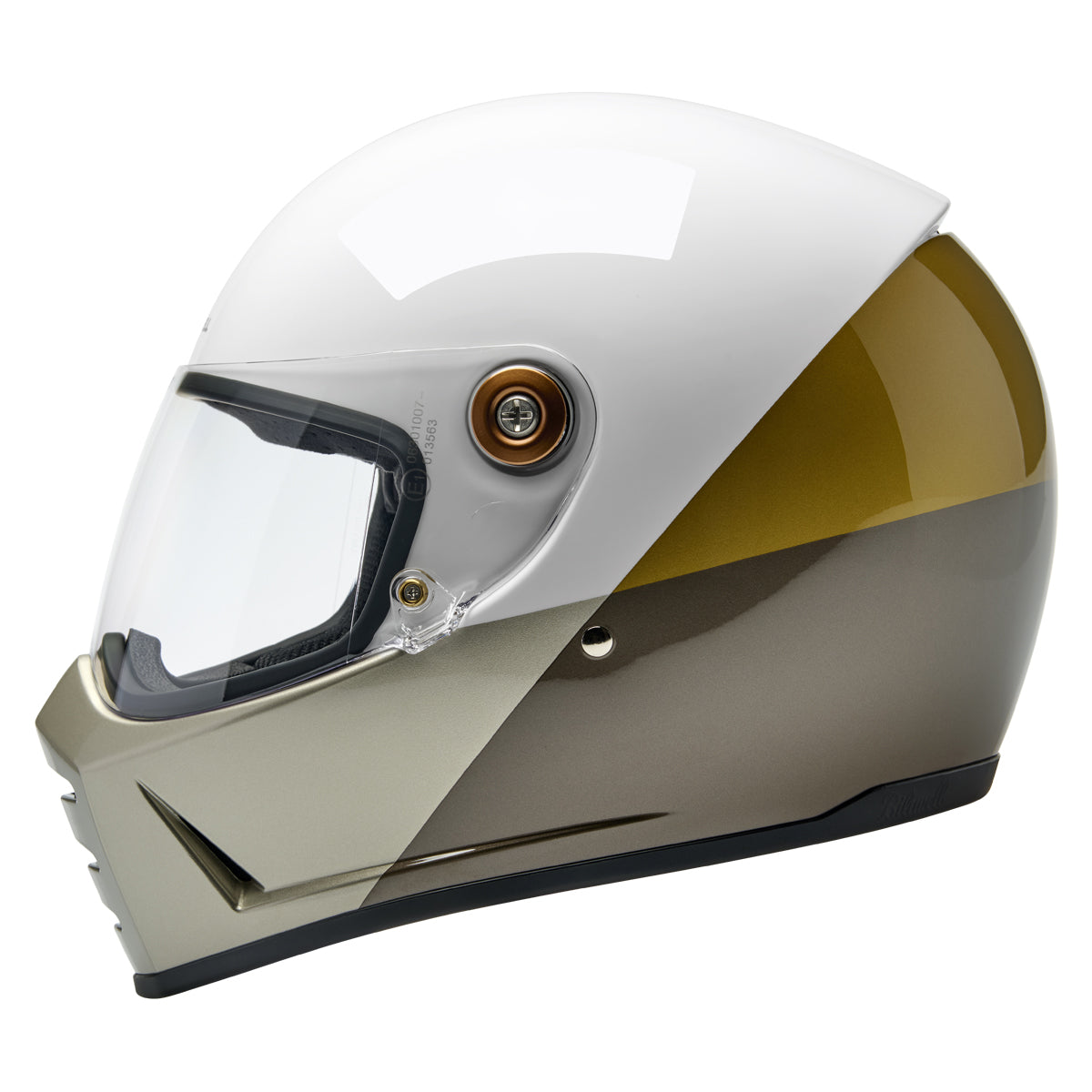 Biltwell Lane Splitter Helmet – Intersection Gold / Silver / Bronze de BILTWELL INC. — vista 4