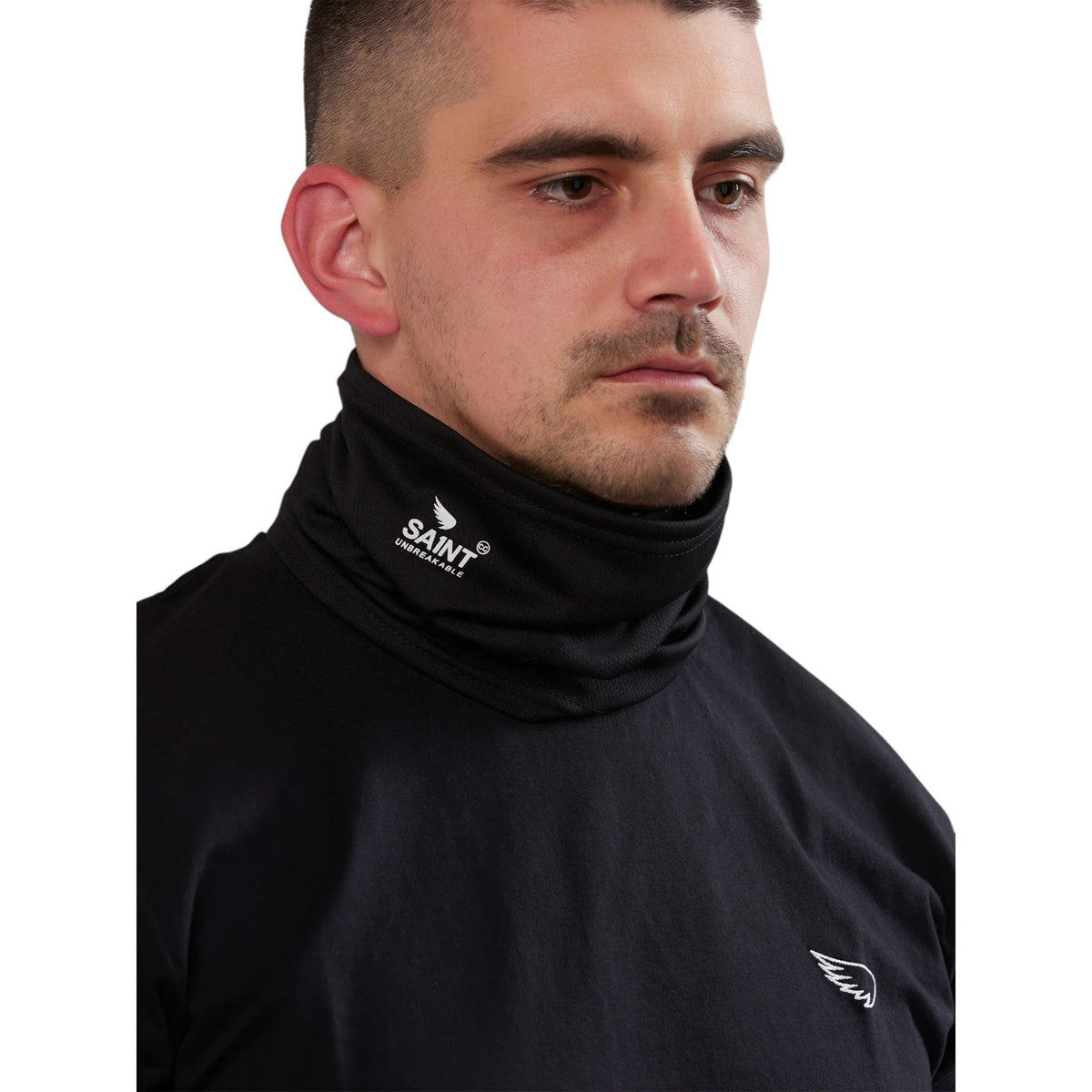 SA1NT Neck Gaiter With Filter - Black — vista 2