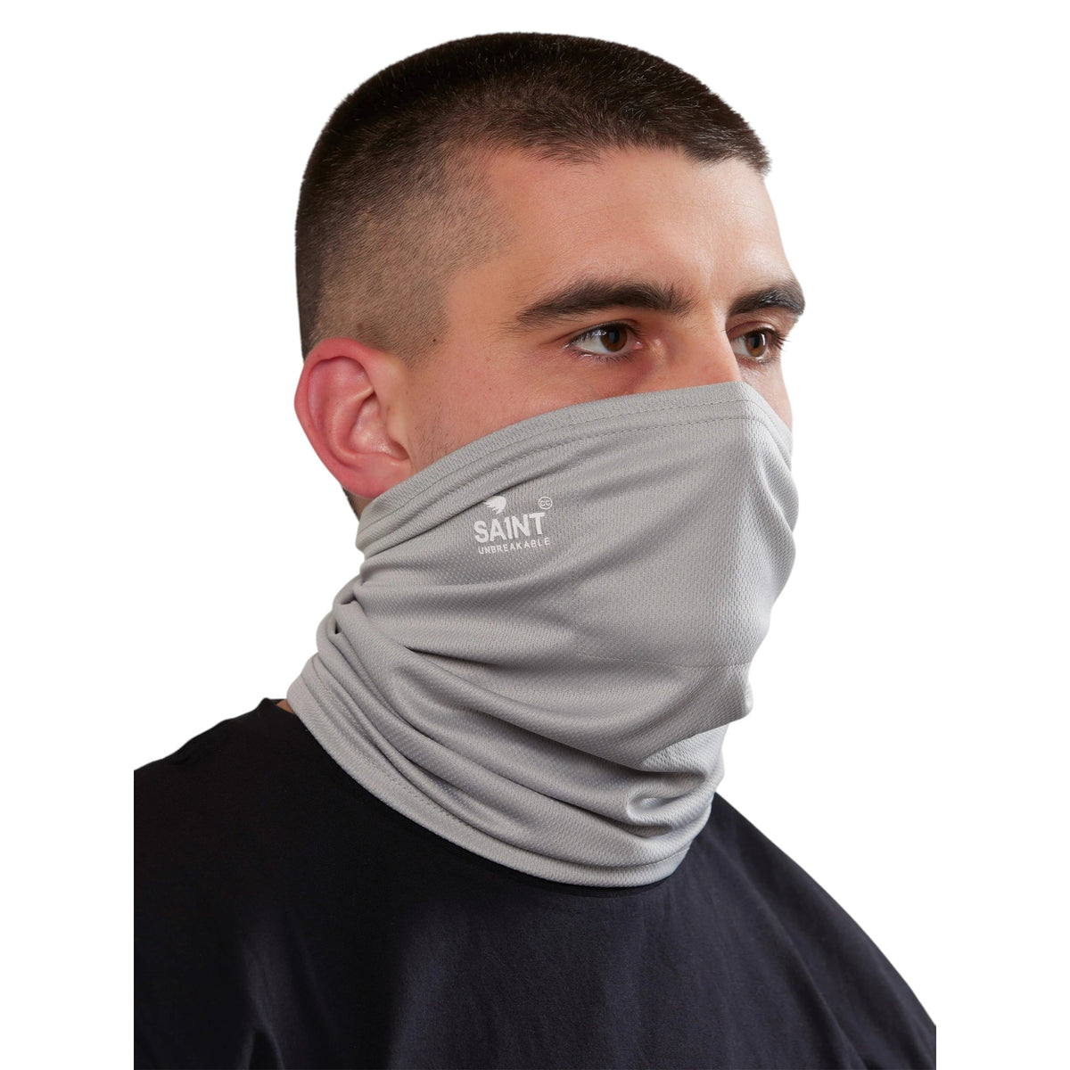 SA1NT Neck Gaiter With Filter - Light Grey — vista 1