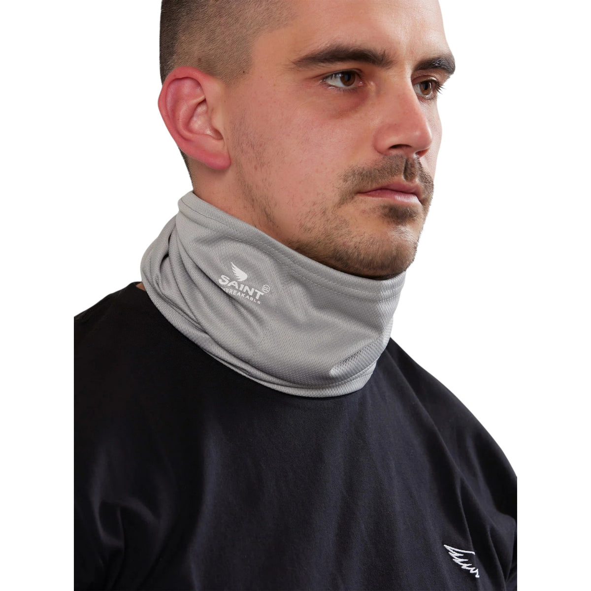 SA1NT Neck Gaiter With Filter - Light Grey — vista 2