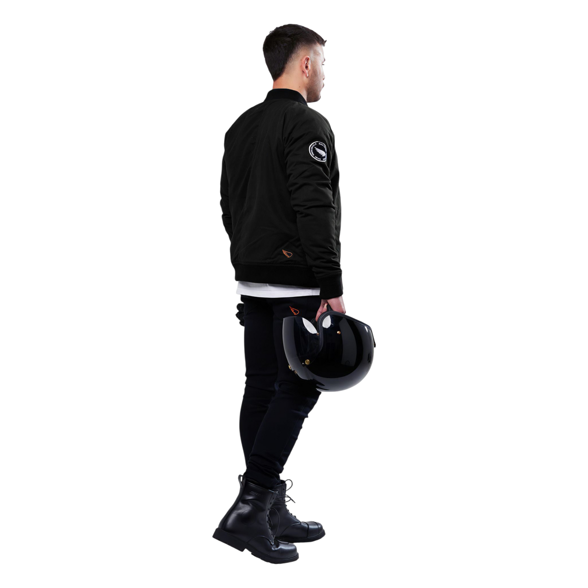 SA1NT Armoured Bomber Jacket - Black — vista 5