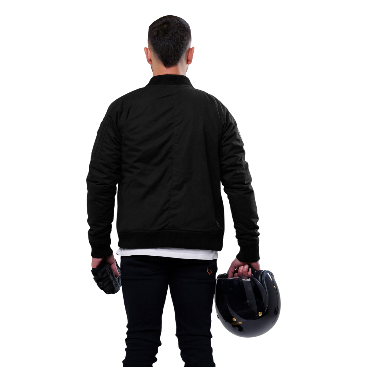 SA1NT Armoured Bomber Jacket - Black — vista 2