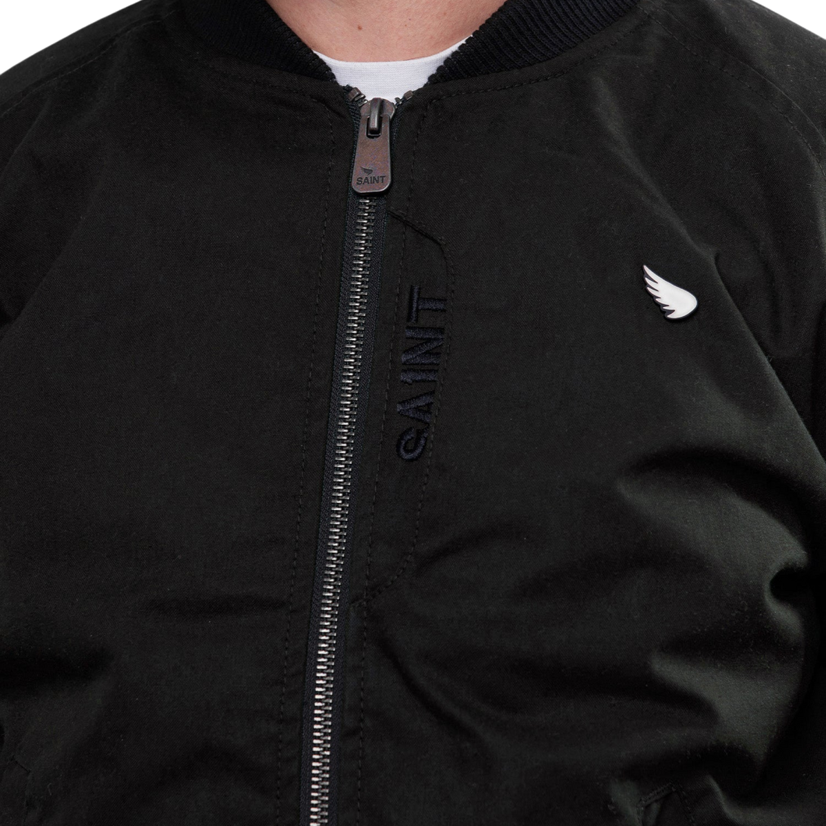 SA1NT Armoured Bomber Jacket - Black — vista 3