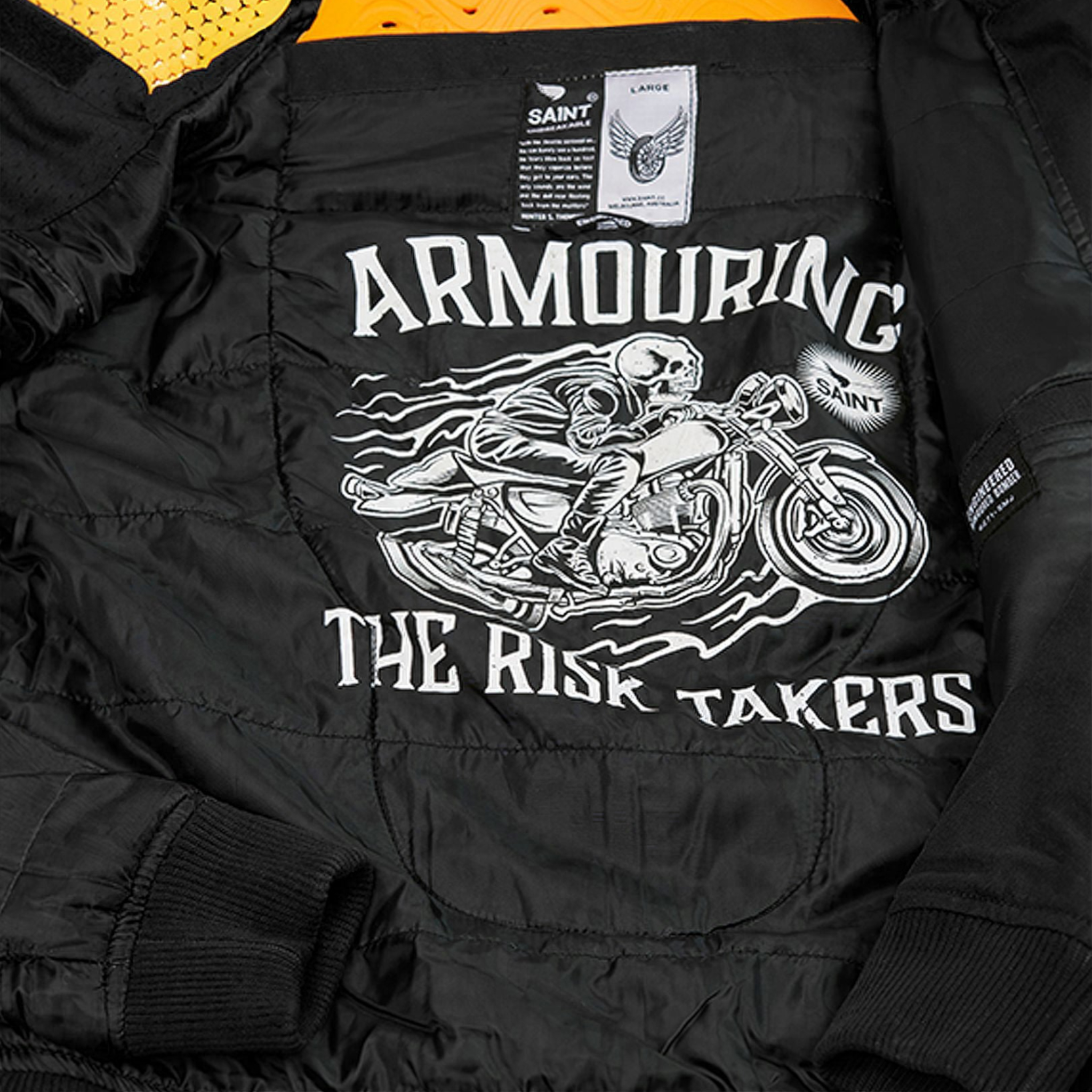 SA1NT Armoured Bomber Jacket - Black