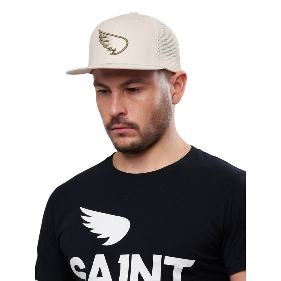 SA1NT Wing Trucker Cap - Stone — vista 1