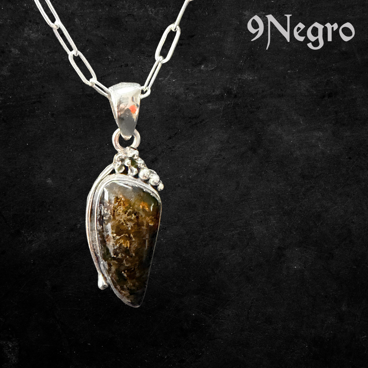 911 - Dije de Plata .925 | 9 Negro — vista 1