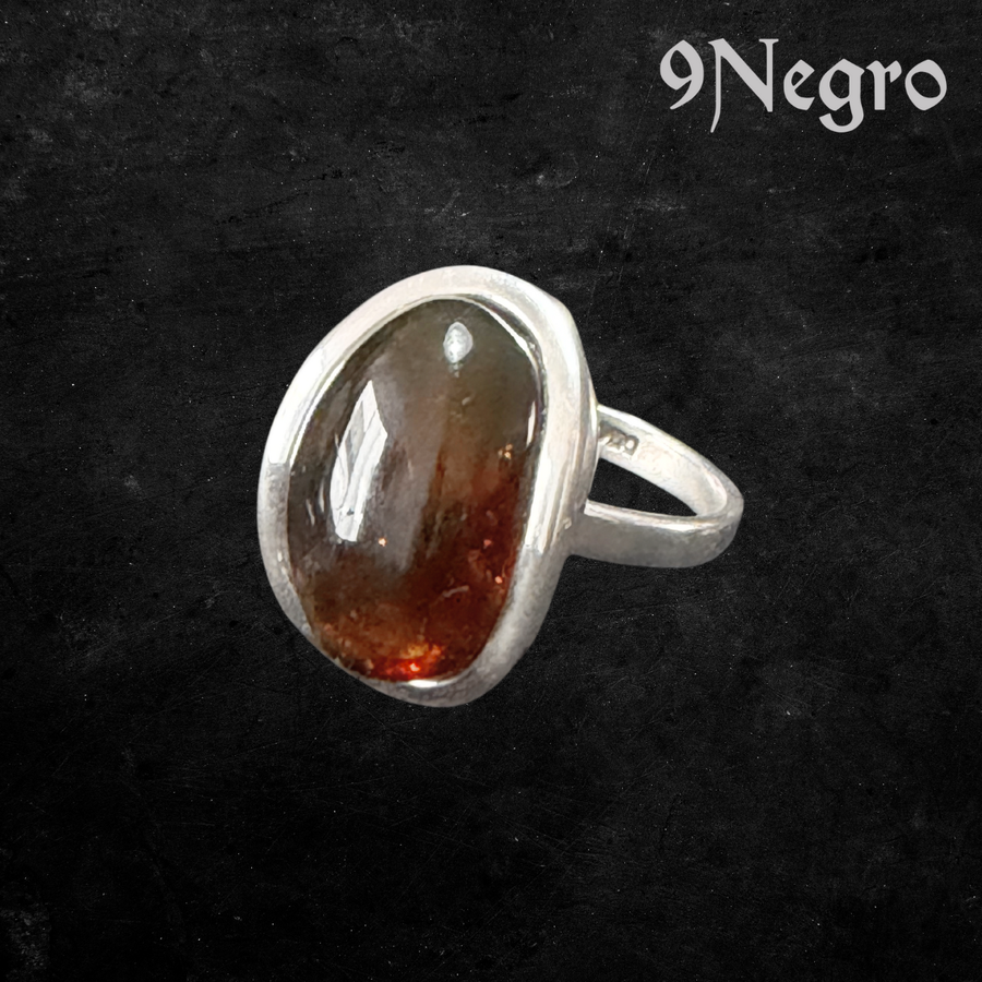 934 - Anillo de Plata y Ambar | 9 Negro — vista 1