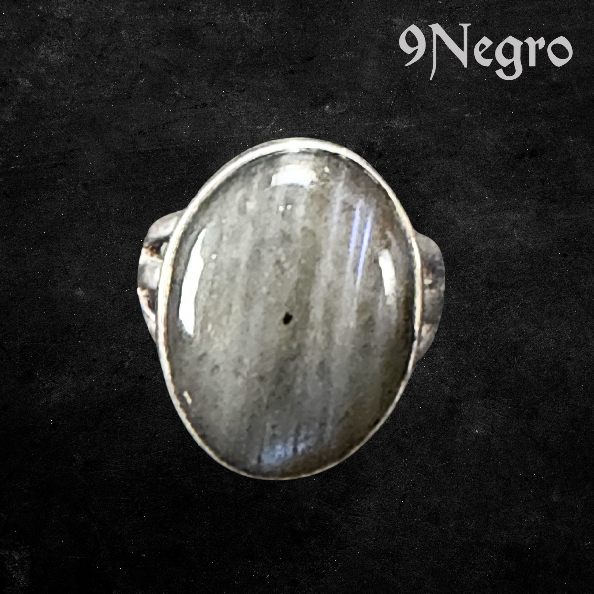 937 - Anillo de Plata y Labradora | 9 Negro