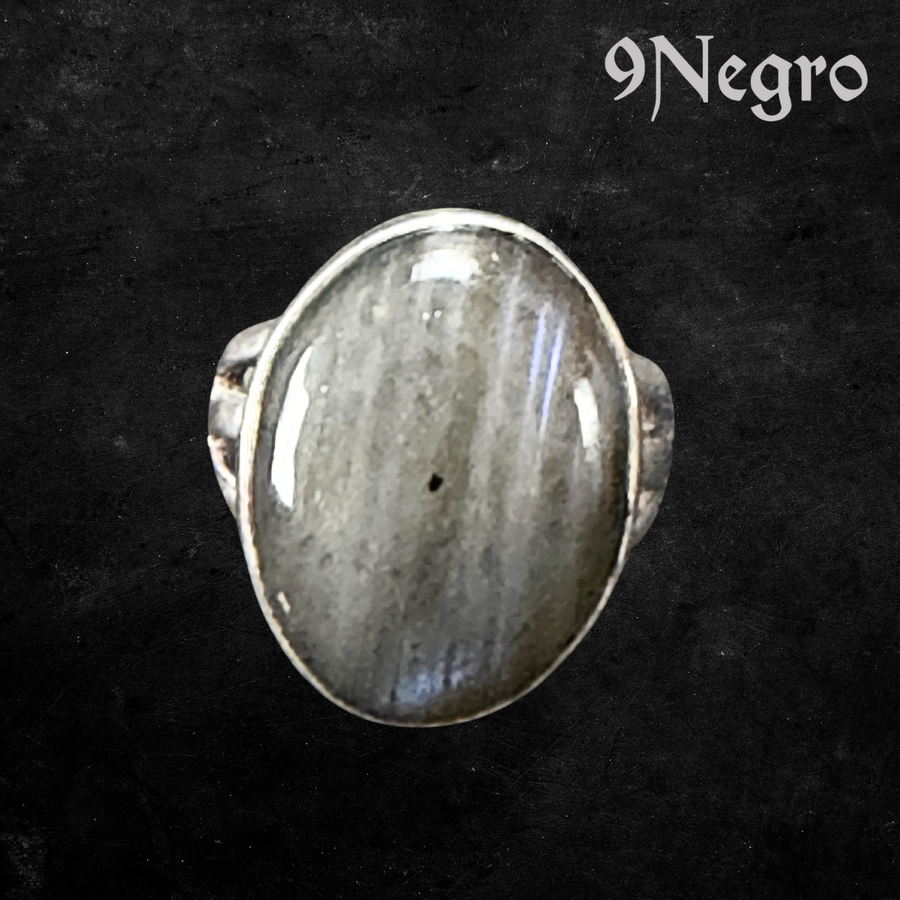 937 - Anillo de Plata y Labradora | 9 Negro