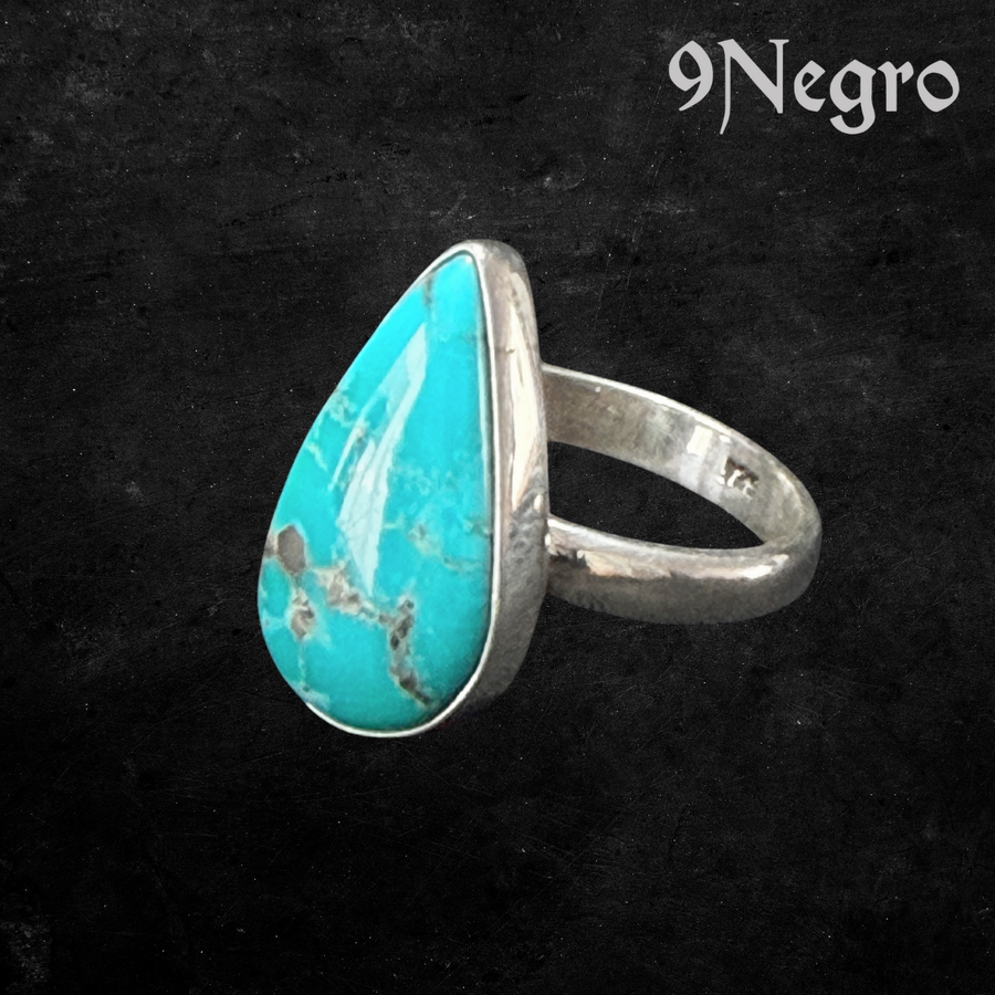 939 - Anillo de Plata y Turquesa | 9 Negro — vista 1