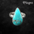 939 - Anillo de Plata y Turquesa | 9 Negro
