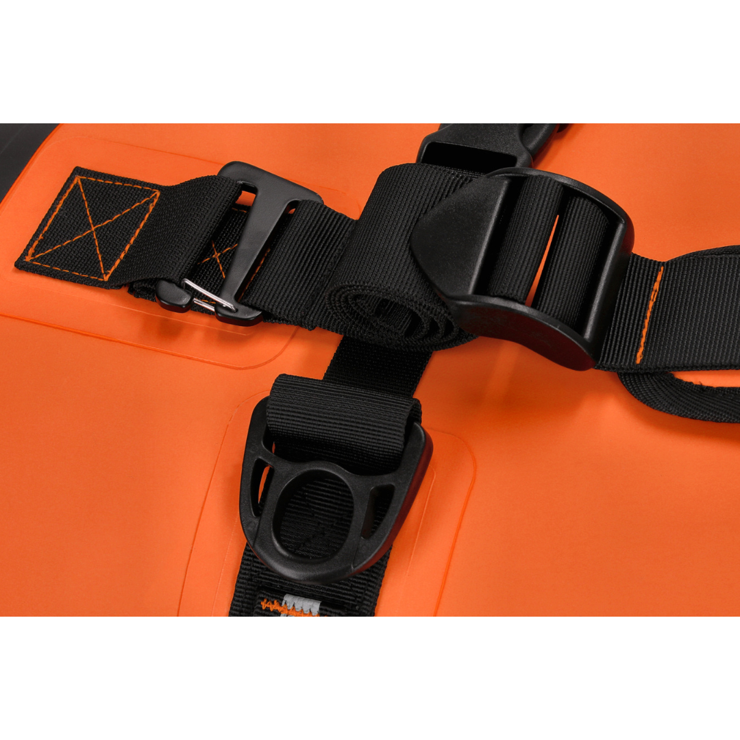Black Label Biker Overlander Dry Bag/Backpack 65L - Naranja — vista 4