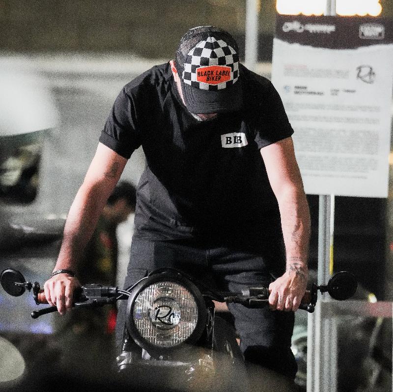 Black Label Biker Gorra Checkers — vista 5