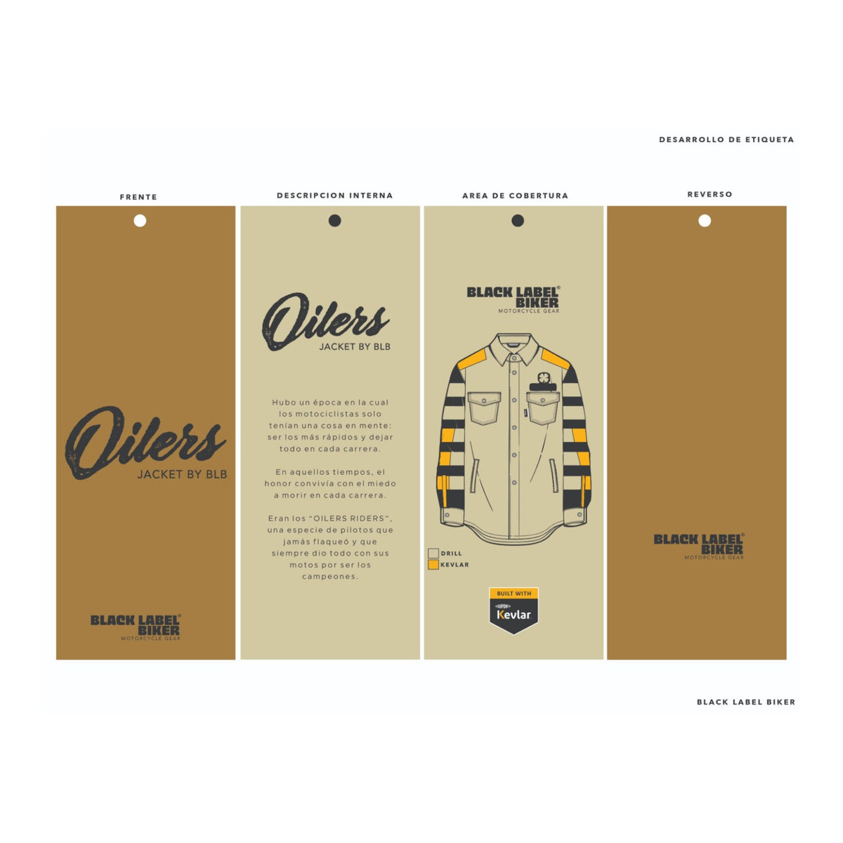 Black Label Biker Chamarra Oilers Riders — vista 5