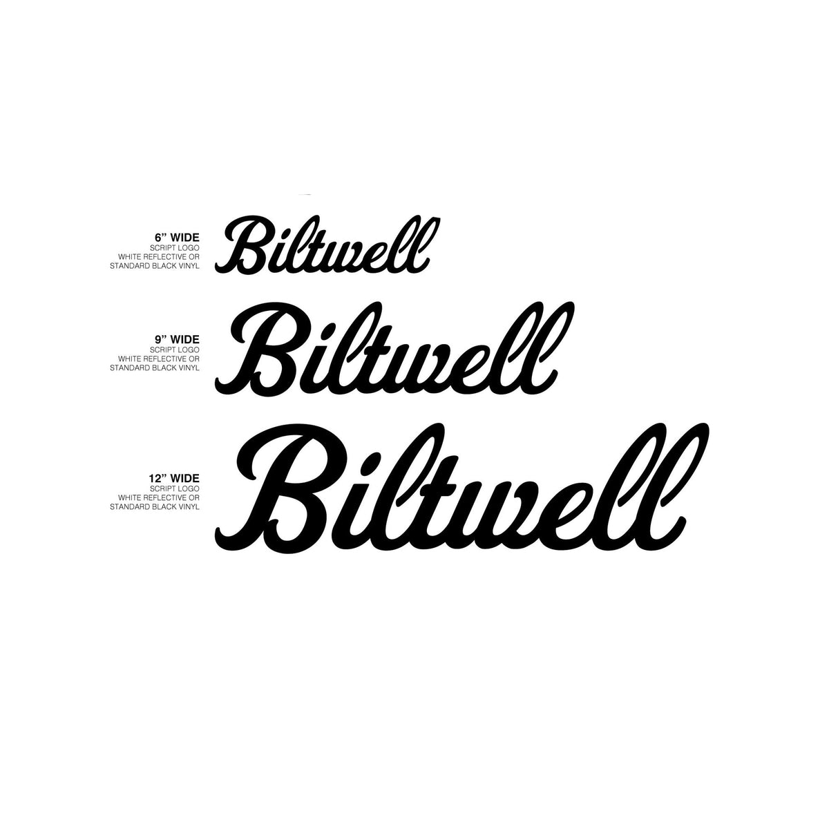Biltwell Script Logo Die Cut Stickers – White 12"