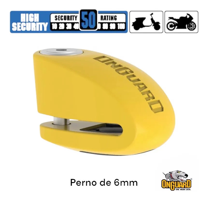 OnGuard 8258 Candado de disco en con alarma - Amarillo