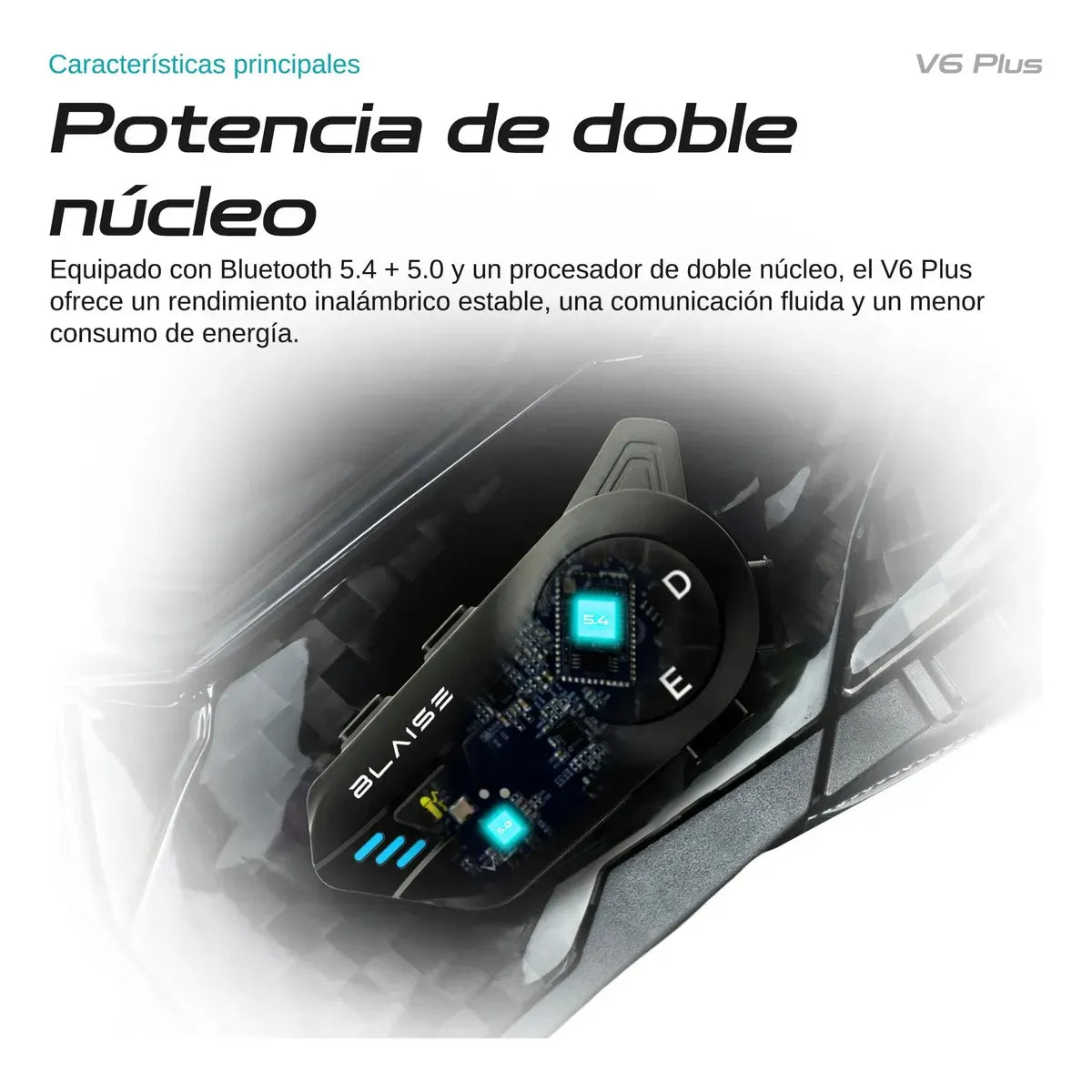 Blaise V6 Plus – Intercomunicador Bluetooth para 6 Motociclistas