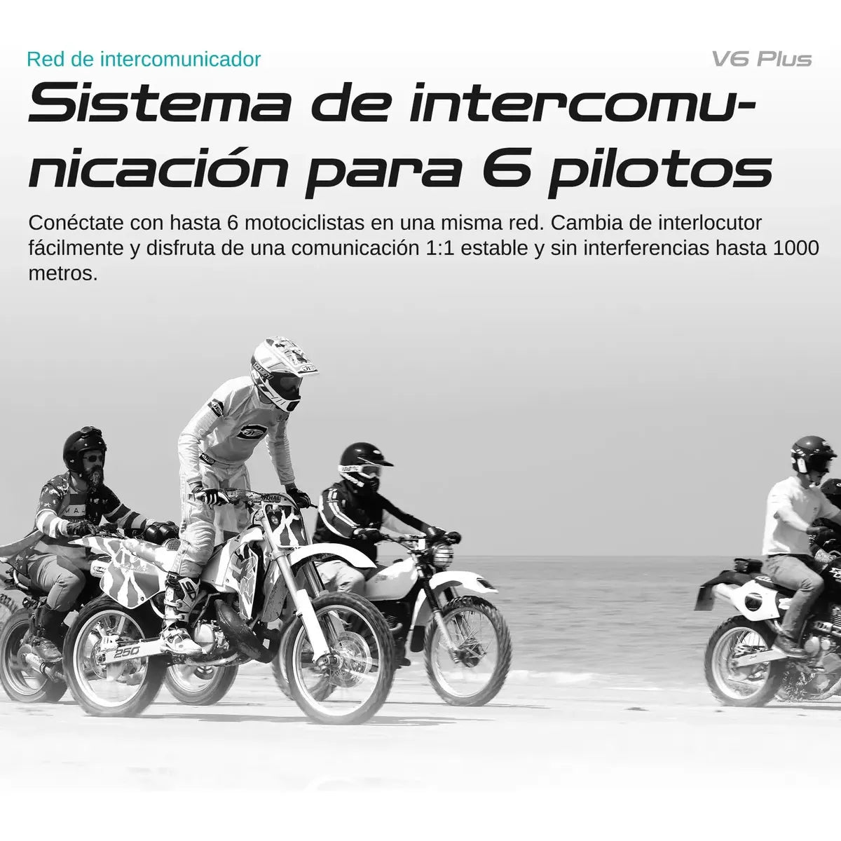 Blaise V6 Plus – Intercomunicador Bluetooth para 6 Motociclistas