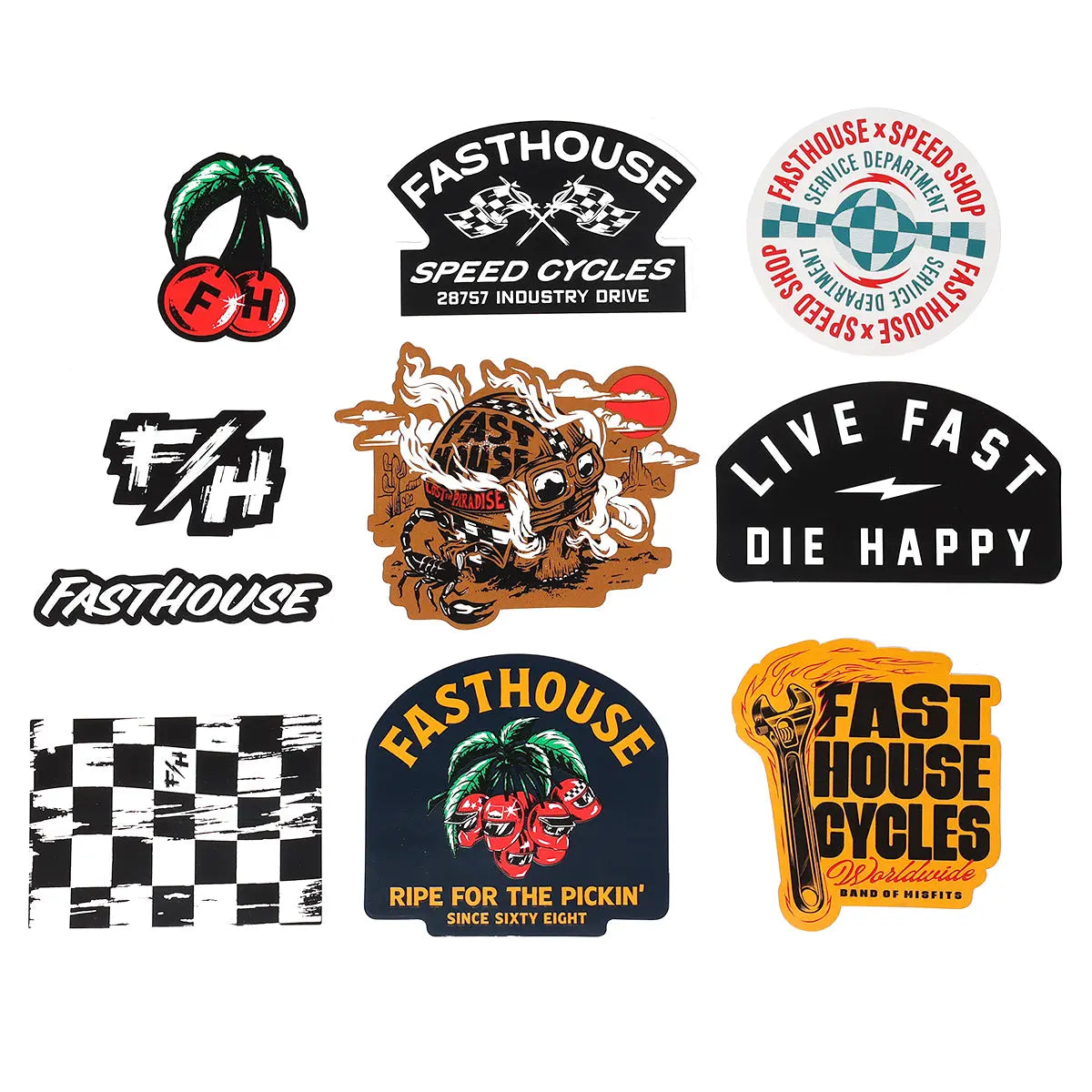 Fasthouse Fall 25 Decal – Pack de 10 Stickers