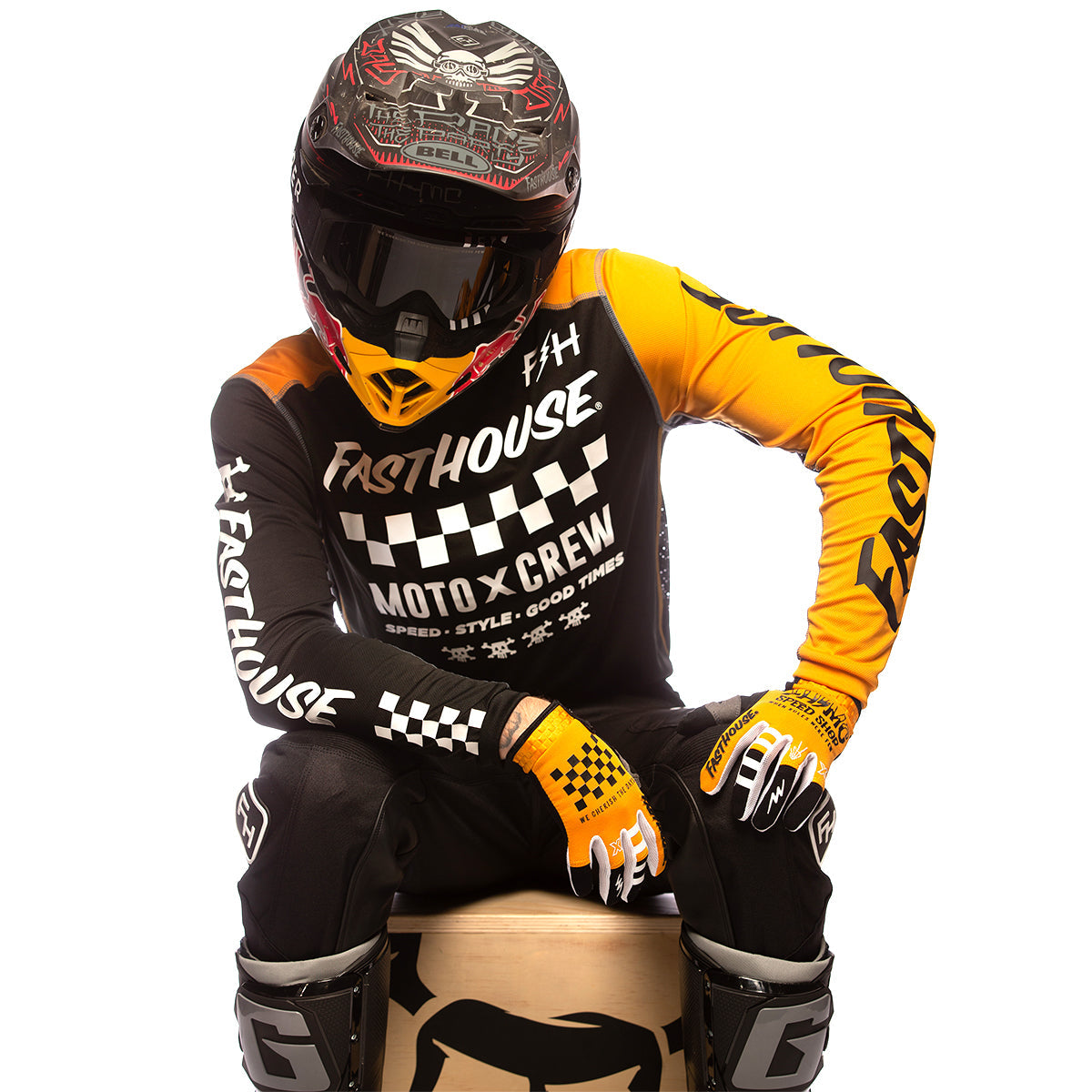 Fasthouse Grindhouse Alpha Jersey – Black / Amber — vista 2