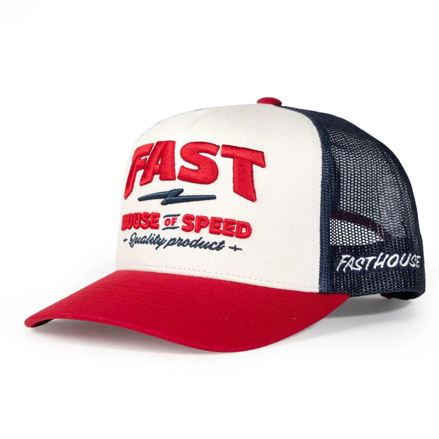 Fasthouse House of Speed Hat Off White / Red — vista 1