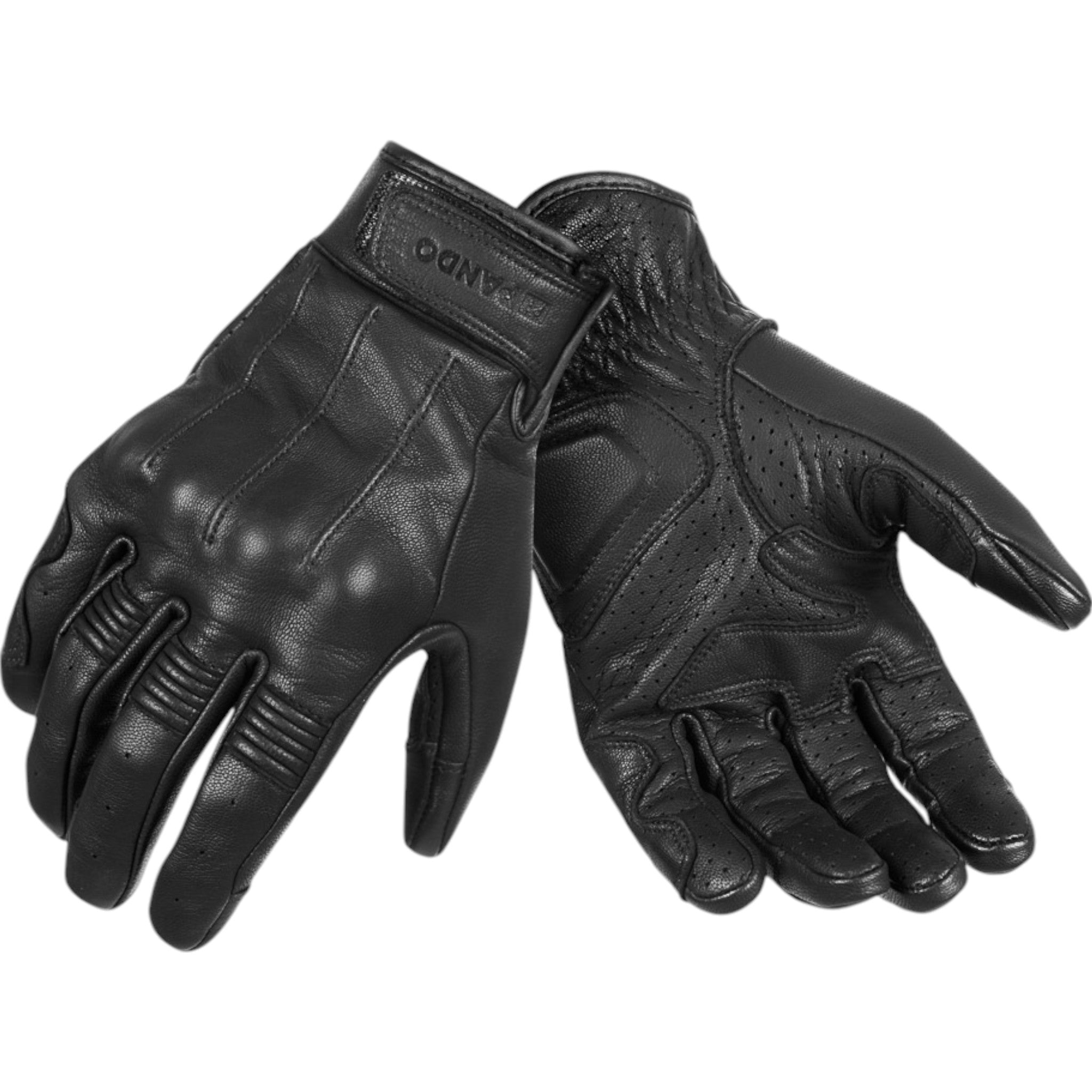 PANDO MOTO IVY BLACK – Leather Summer Motorcycle Gloves