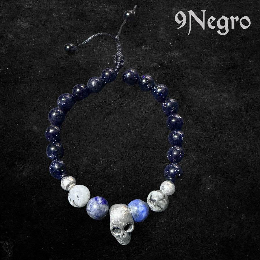 1 - Pulsera de Plata .925 y Piedra natural | 9 Negro