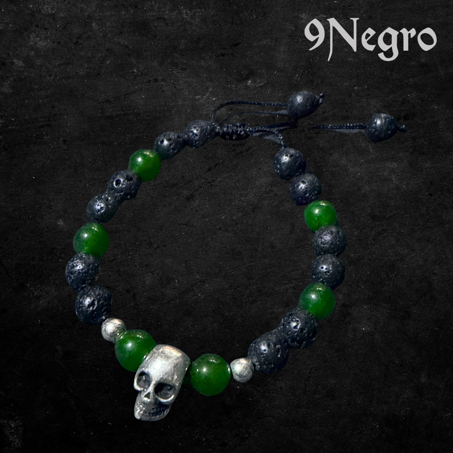 10 - Pulsera de Plata .925 y Piedra Natural | 9 Negro