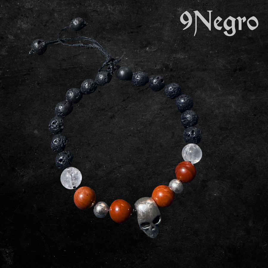 11 - Pulsera de Plata .925 y Piedra natural | 9 Negro