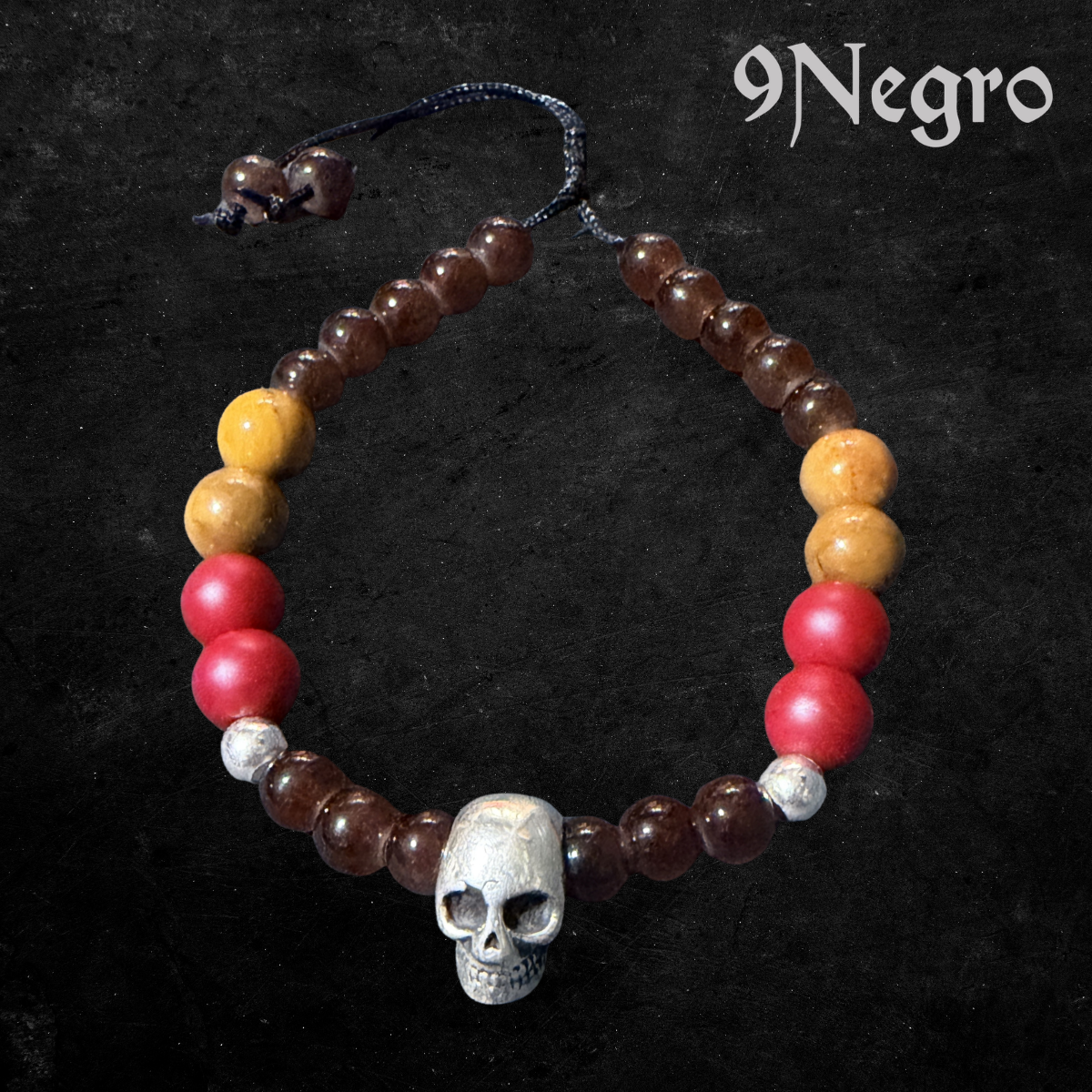 13 - Pulsera de Plata .925 y Piedra Natural | 9 Negro