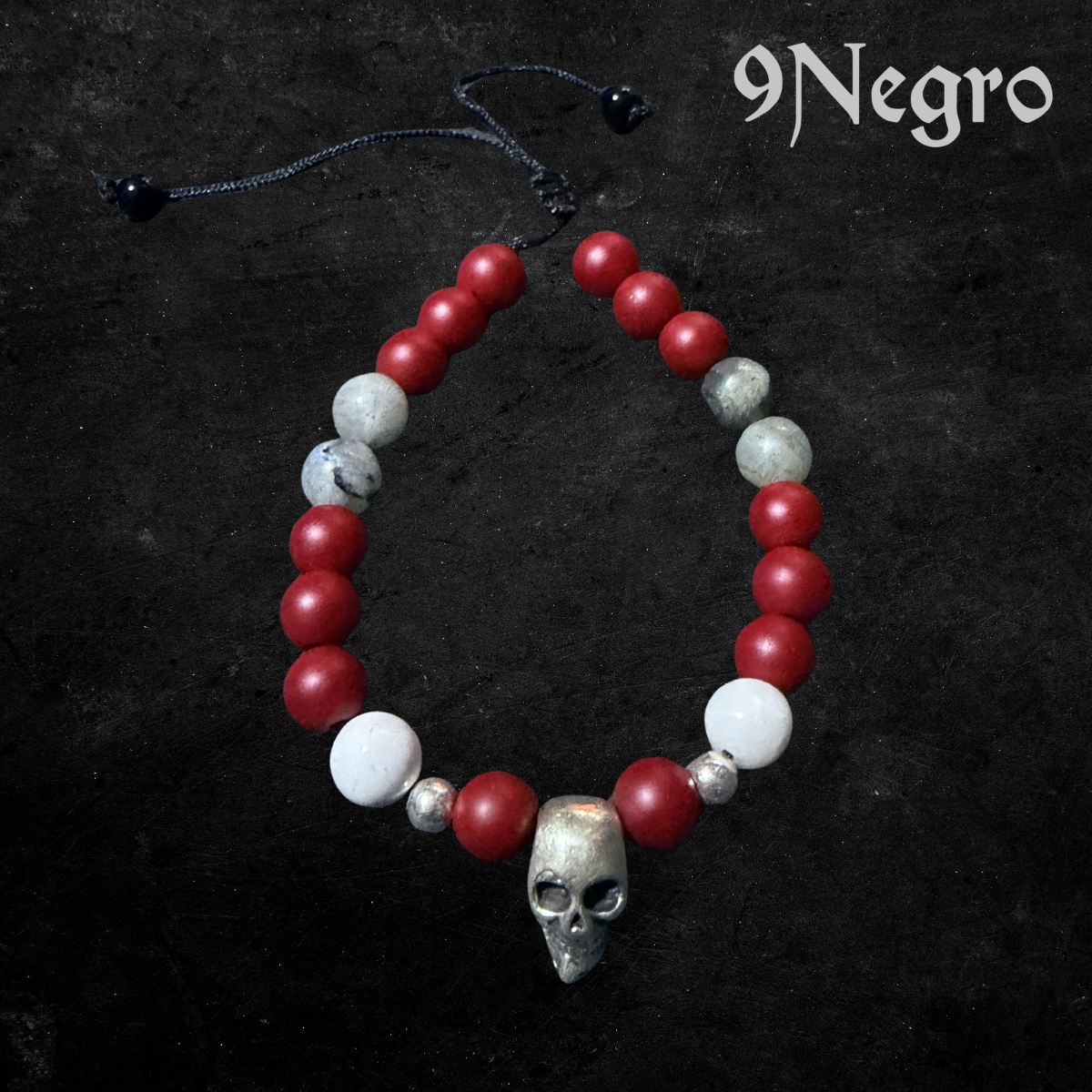 2 - Pulsera de Plata .925 y Piedra natural | 9 Negro