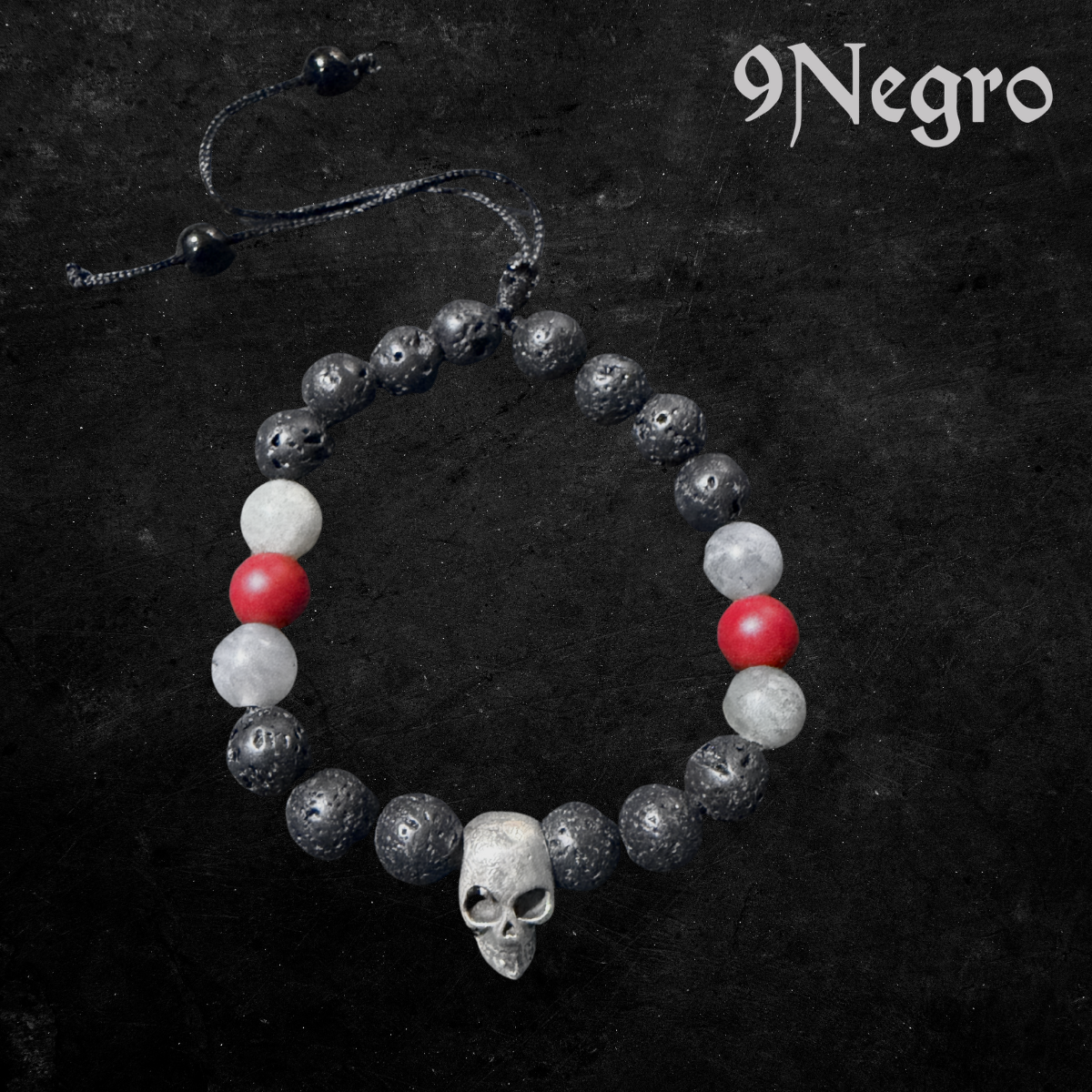 3 - Pulsera de Plata .925 y Piedra natural | 9 Negro