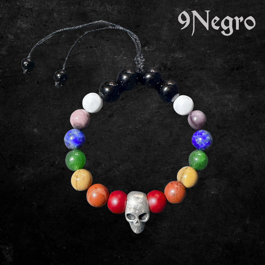 4 - Pulsera de Plata Chakras | 9 Negro