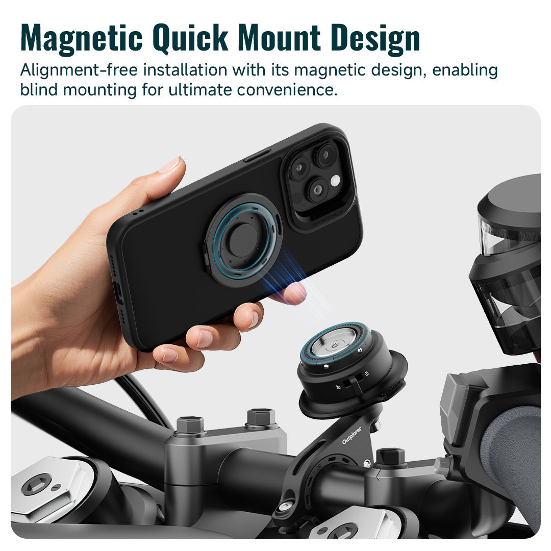 QM01 Handlebar Mount – Soporte Magnético para Manillar de Outplorer — vista 2