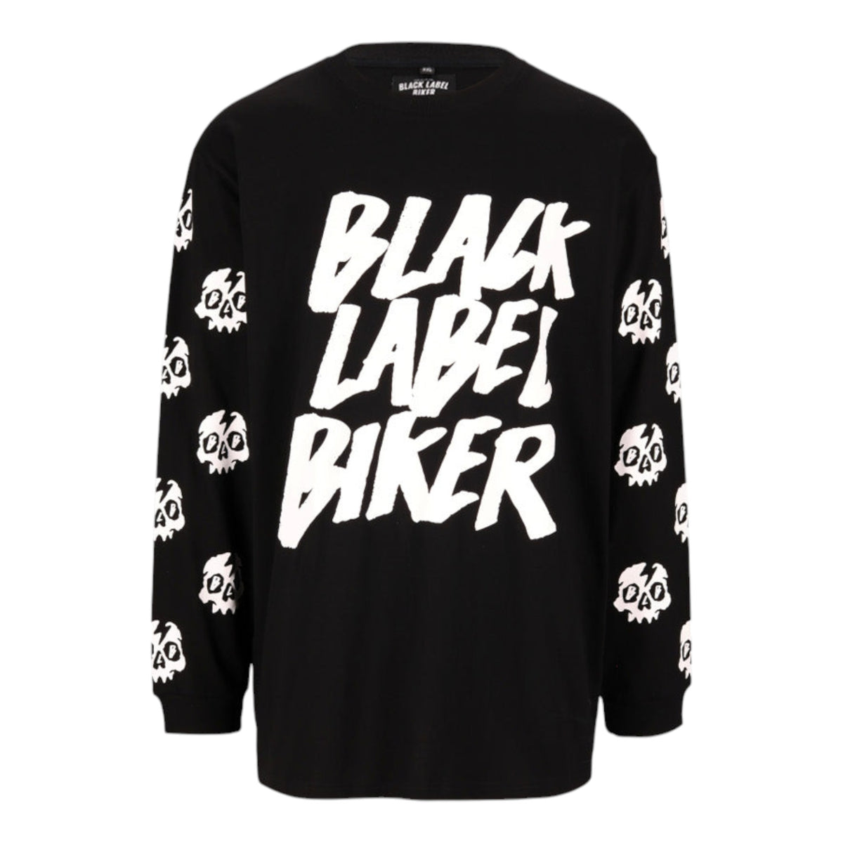 Black Label Biker Skulls Long Sleeve Tee – Black — vista 1