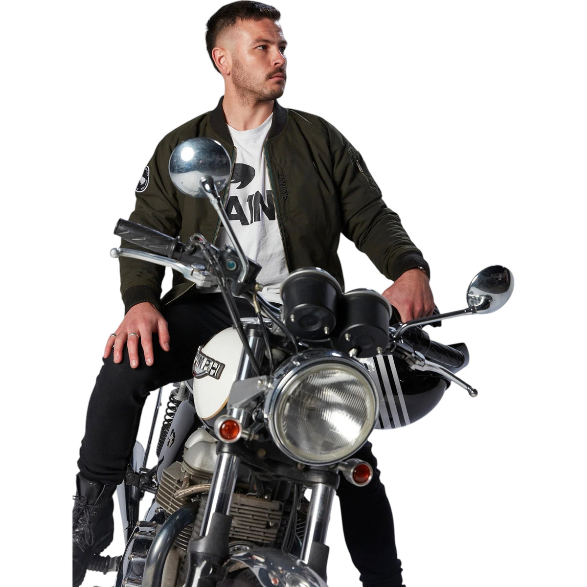 SA1NT Armoured Bomber Jacket - Olive — vista 4