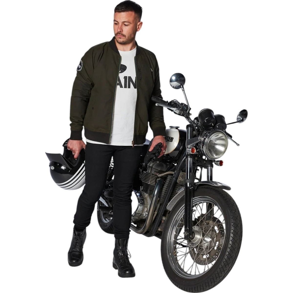 SA1NT Armoured Bomber Jacket - Olive — vista 2