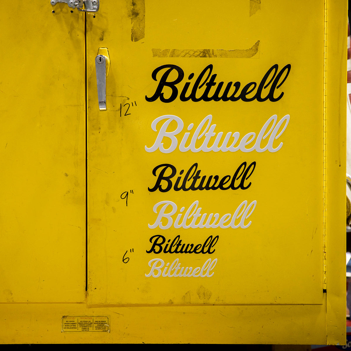 Biltwell Script Logo Die Cut Stickers – White 12"