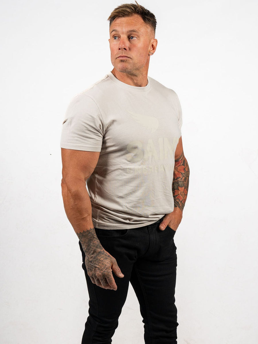 SA1NT No. 1 Cotton Tencel Tee - Stone — vista 1
