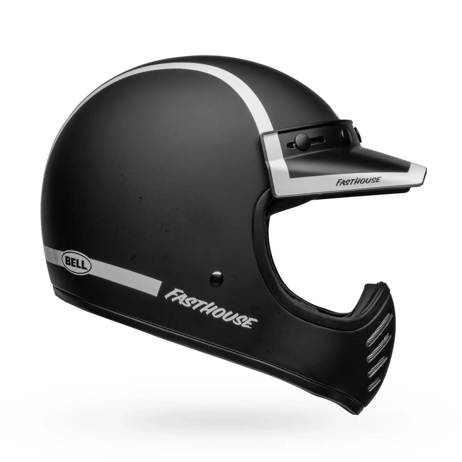BELL Moto 3 Fasthouse Old Road Matte/Gloss Black/White — vista 1
