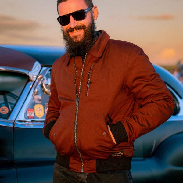 Holyfreedom Burgundy Bomber Jacket — vista 4