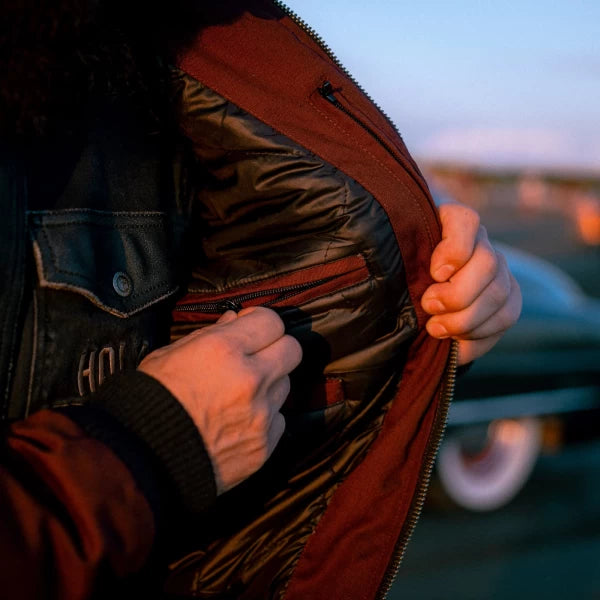 Holyfreedom Burgundy Bomber Jacket — vista 5